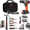 image:imagebeyond by BLACKDECKER Home Tool Kit with 20V MAX DrillDriver 83Piece BDPK70284C1AEVTool Kit