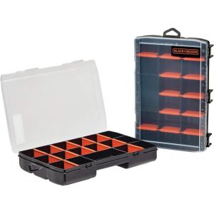 image:imagebeyond by BLACKDECKER Small Parts Organizer Box with Dividers Screw Organizer amp Craft Storage 17Compartment 2Pack BDST60779AEV